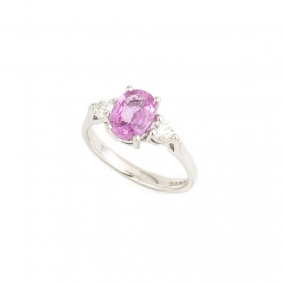 18k White Gold Pink Sapphire and Diamond Ring 18k White Gold Pink Sapphire and Diamond Ring